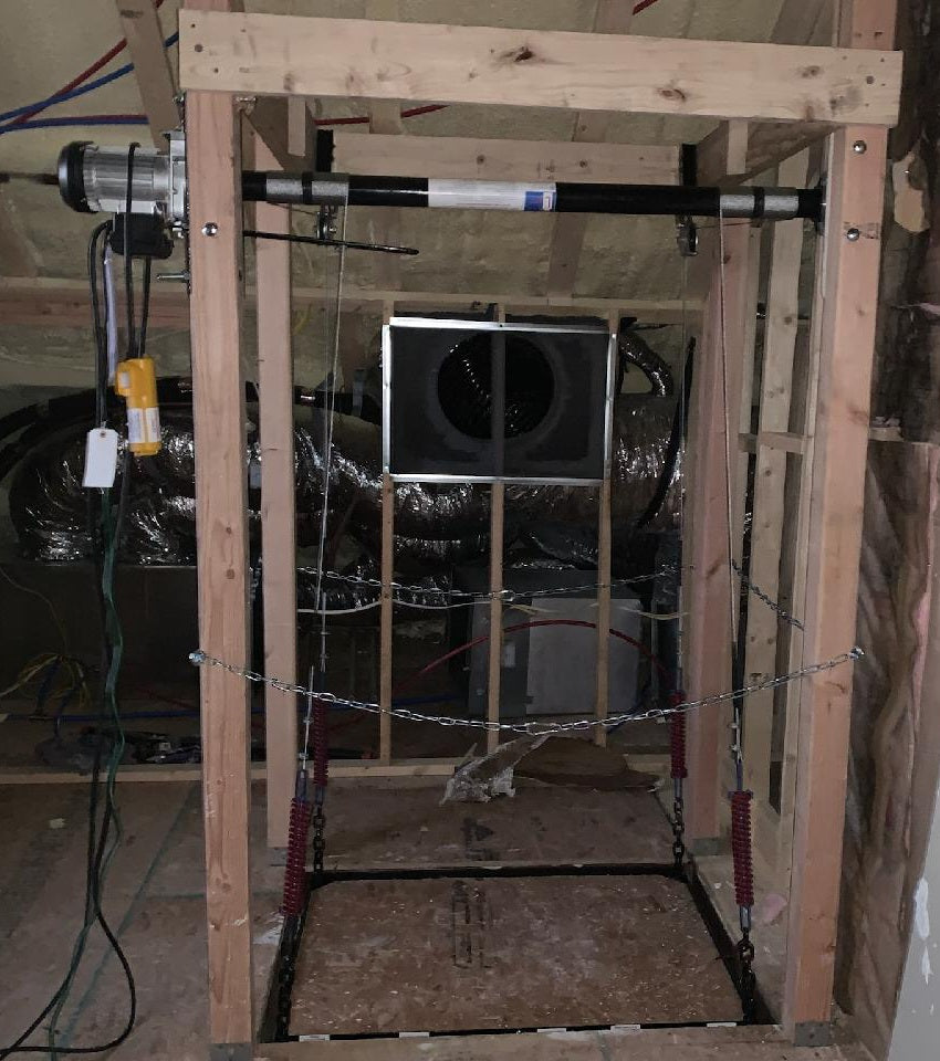 Attic Lift - 300 Lbs. Post Style 42" x 42"